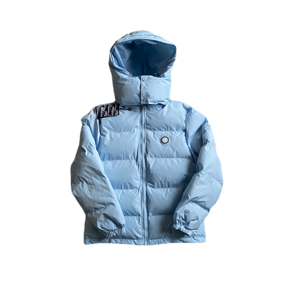 DETACHABLE HOODED PUFFER-ICE BLUE