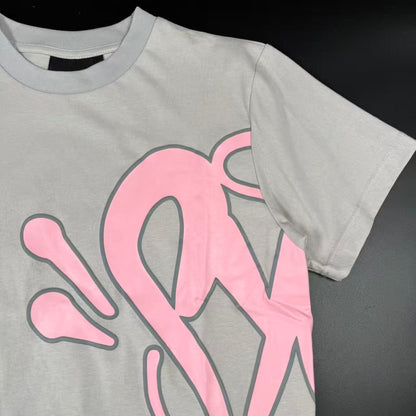 SYNA WORLD LOGO T-SHIRT – SHORT SET – GREY/PINK