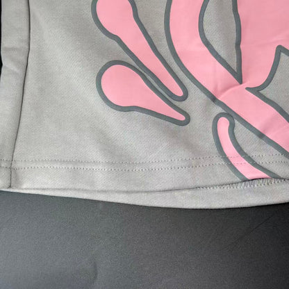 SYNA WORLD LOGO T-SHIRT – SHORT SET – GREY/PINK