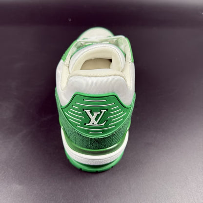 Trainer Green Monogram Denim White