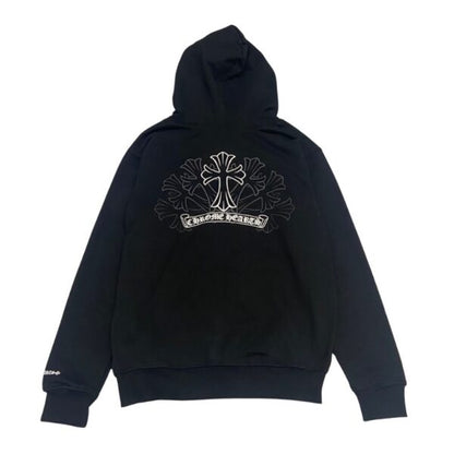 HOODIE CROSS ZIP BLACK CH064
